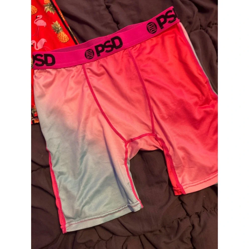 NEW PSD Boys 2 Pack Boxer Briefs Flamingo Pineapple Ombre Size L